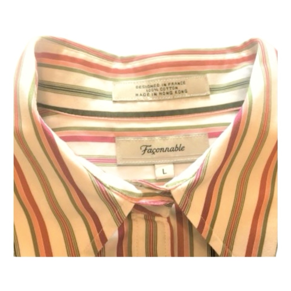 Faconnable Button Down Shirt _ Multi Color Stripe - image 5